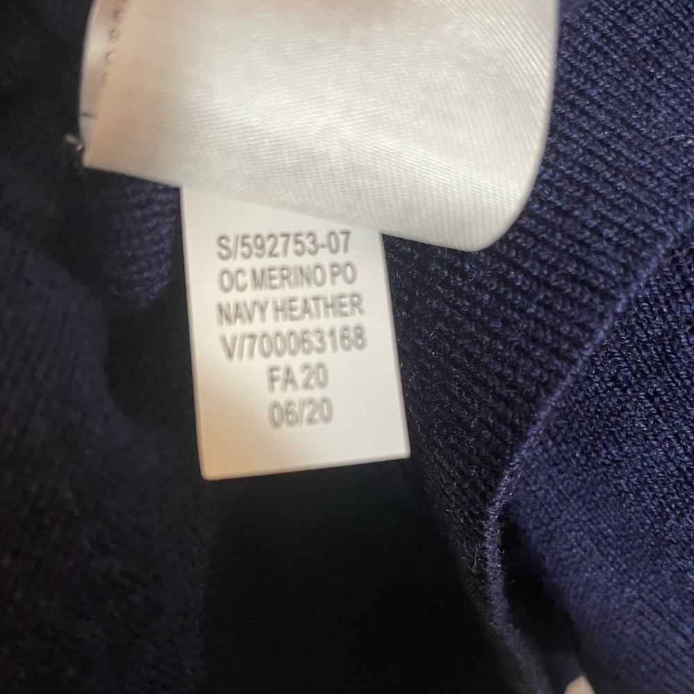 Gap 100% Merino Wool Navy Blue Crewneck Lightweight Sweater Machine Wash Sz XLT - Picture 6 of 9
